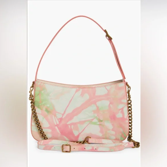 Kurt Geiger Pastel Pink and Green Tie-Dye Shoulder Bag - Picture 3 of 5